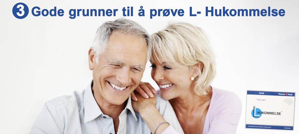 Smilende eldre par som symboliserer glede og økt livskvalitet med L-Hukommelse