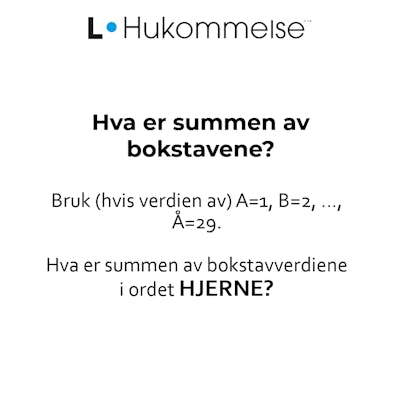 L-hukommelse hjernetrim med tall og bokstaver for bedre hukommelse