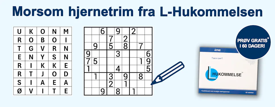 Hjernetrim oppgaver som utfordrer hukommelse, logikk og konsentrasjon